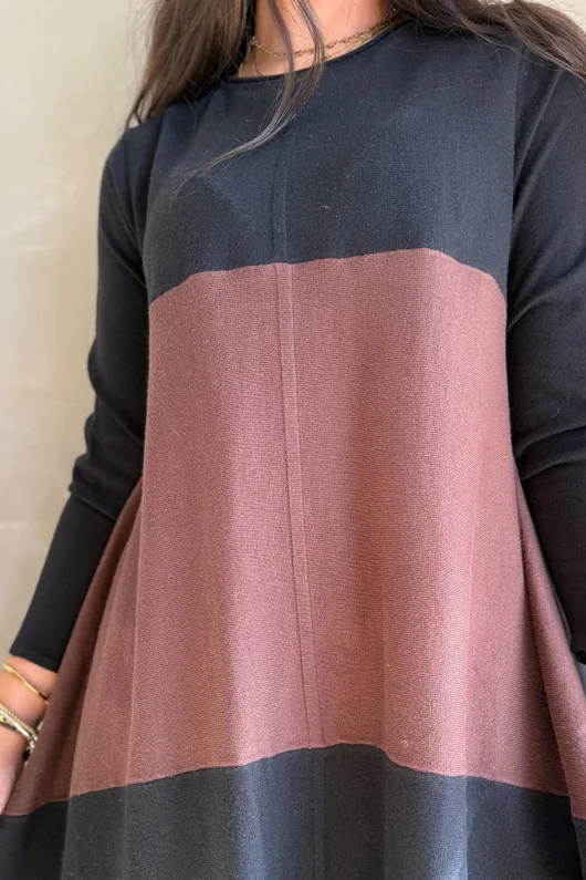 Agata Longline Split Side Knit Chocolate